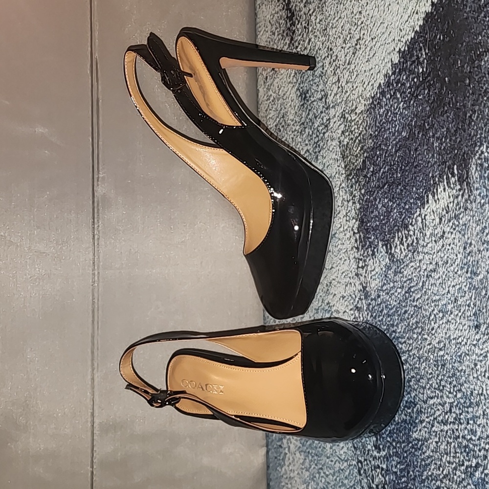 Coach Abie Black Patent Leather Heels - 10 / 10M